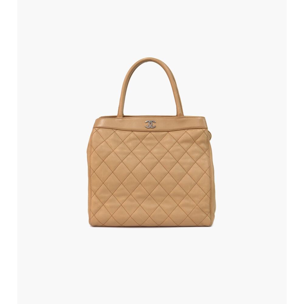 CHANEL Beige Quilted Shoulder Bag A-A17603